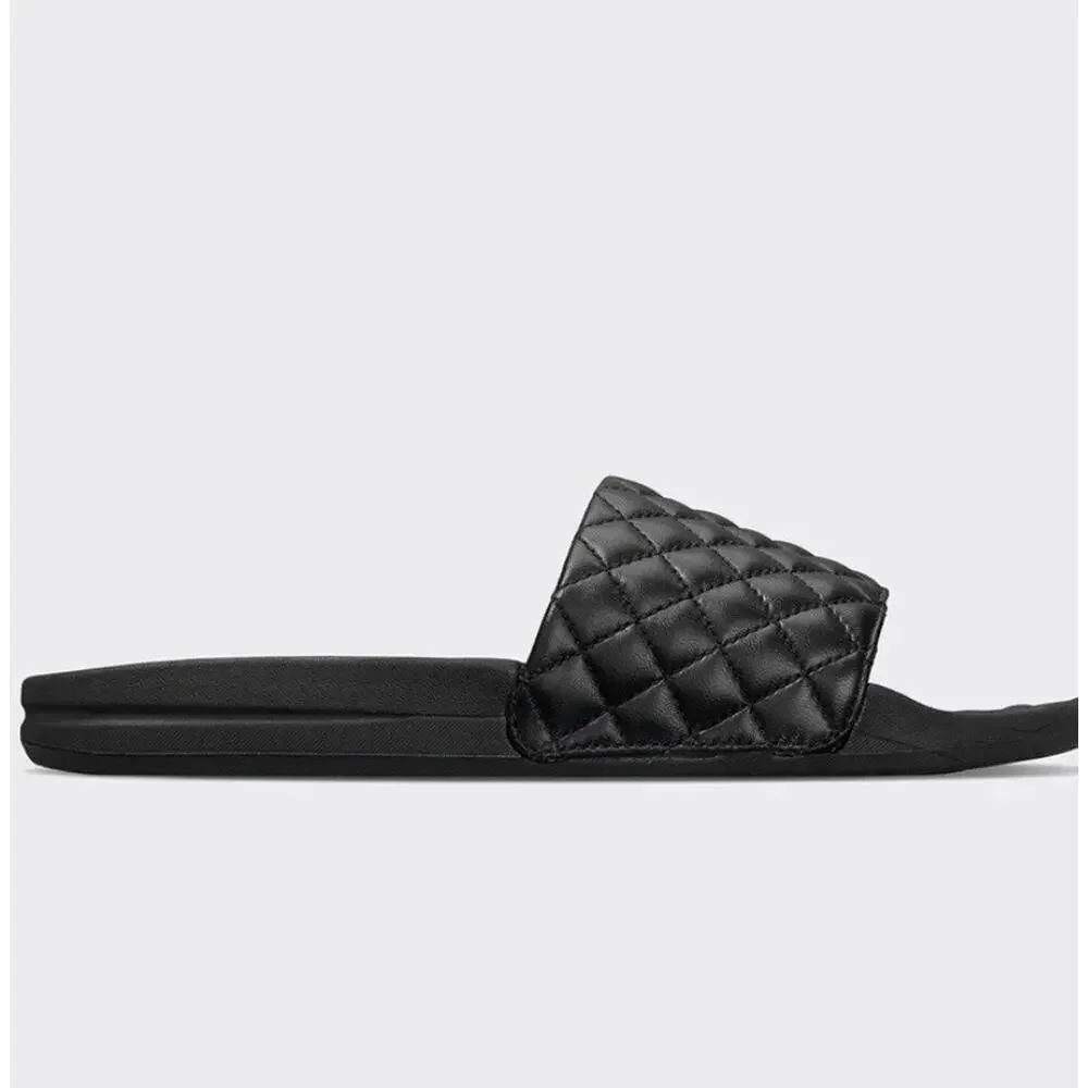 APL Size 5 Slides Black Quilted Nappa Leather NEW Athletic Propulsion Lab‎ $199